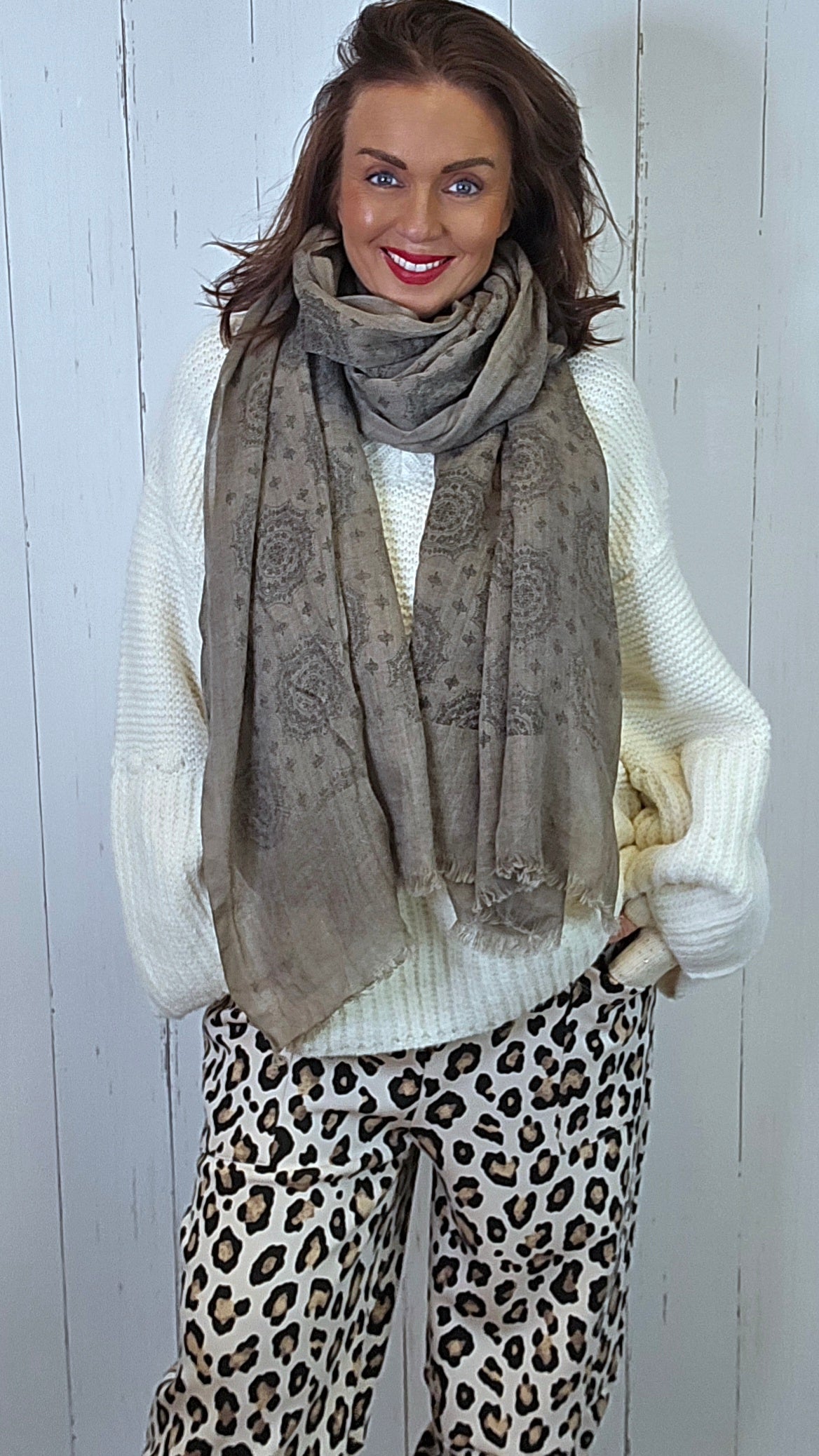 Belinda skjerf taupe