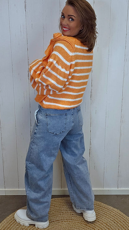 Kaja brodert barrel jeans