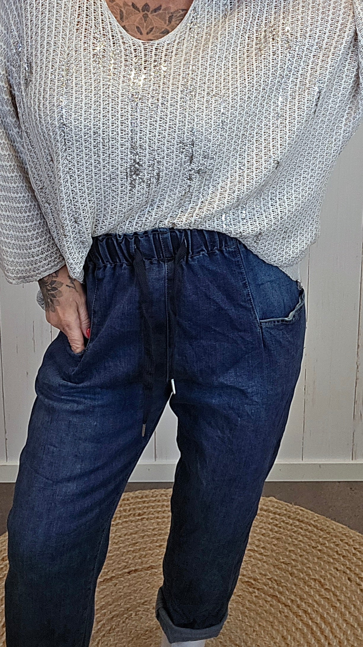 Dina jeans med strikk