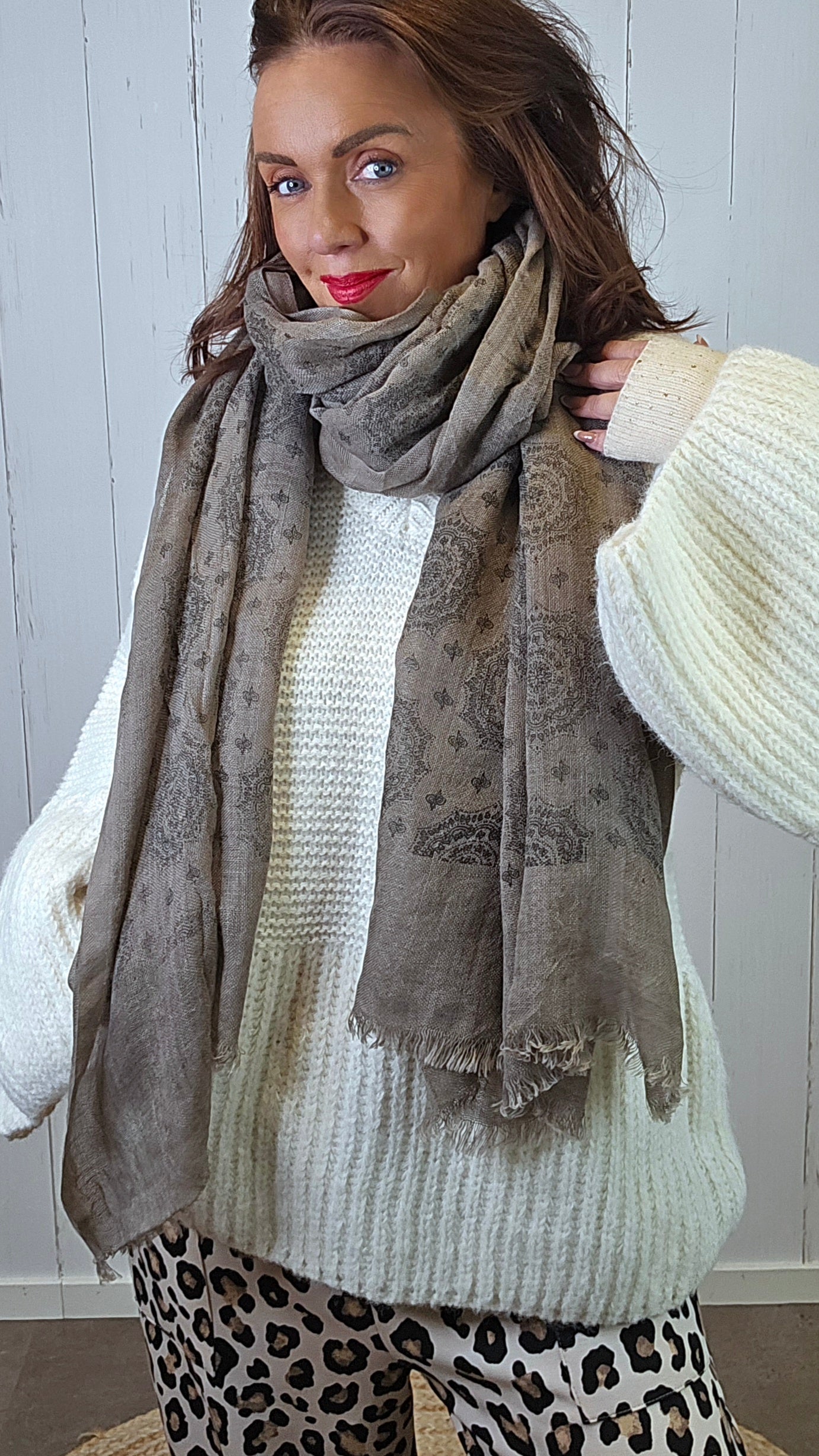 Belinda skjerf taupe