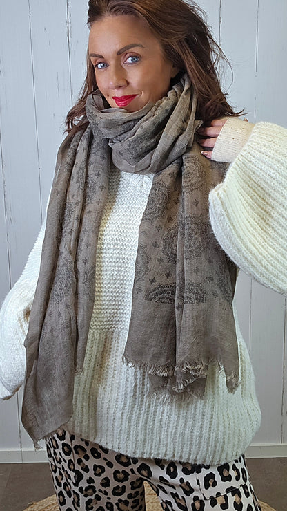 Belinda skjerf taupe